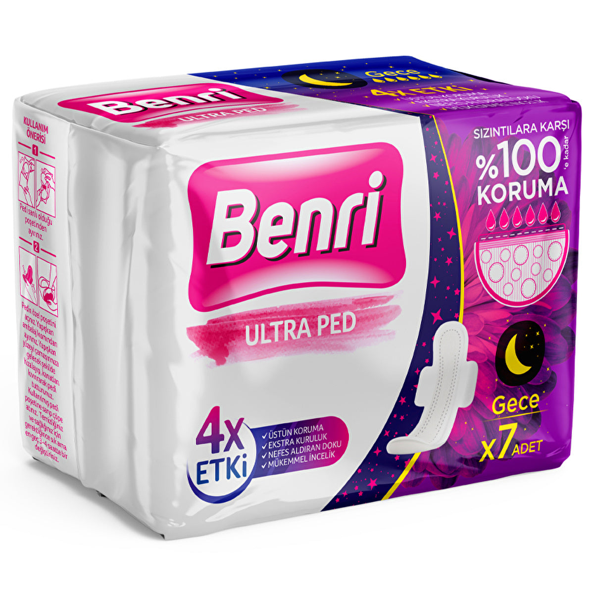 Benri Hygienic Night Pads - 7 Pack | Ultra Thin & Breathable