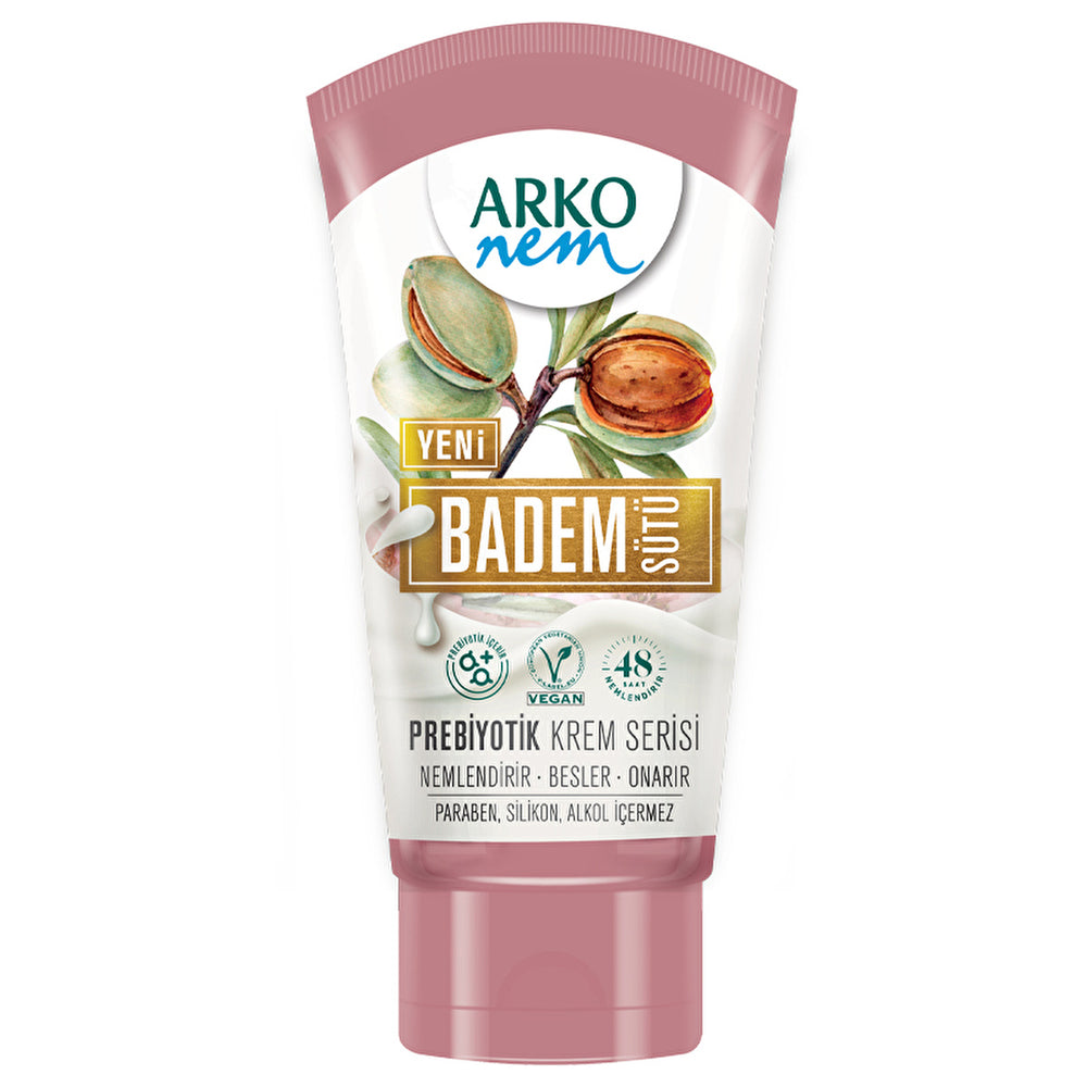 Arko Nem Prebiotic Almond Milk Cream 60ml - Hydrating Formula | Vegan