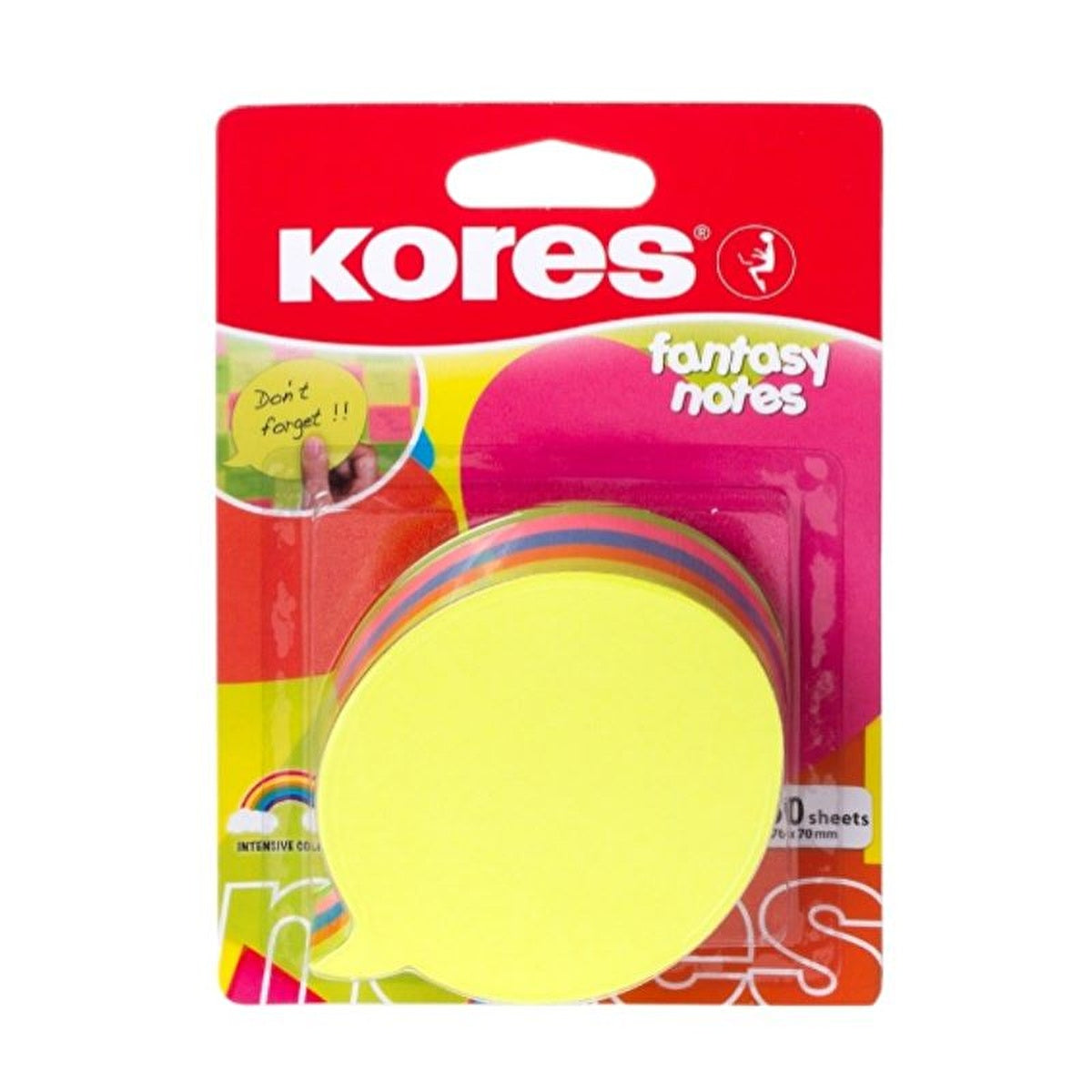 Kores Fantasy Speech Bubble Sticky Notes - 250 Sheets | Neon Colors - Image #1