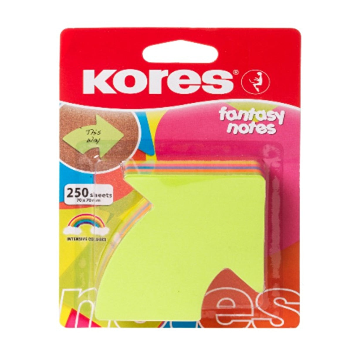 Kores Fantasy Arrow Shaped Sticky Notes - 250 Sheets | Neon Colors - Image #1