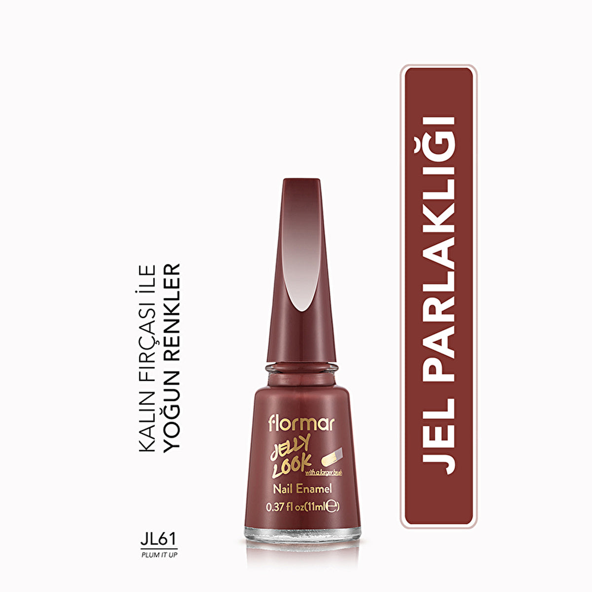 Flormar Jelly Look Nail Polish Plum It Up - Intense Pigmentation | 0.5 Fl Oz - Image #4