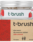 T-Brush Strawberry Flavored Toothpaste Tablets - Fluoride | Vegan - Image 