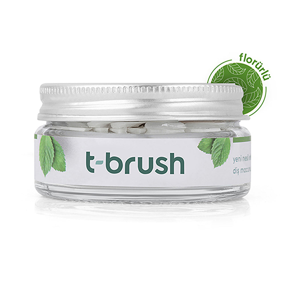 T-Brush Spearmint Toothpaste Tablets with Fluoride - Eco-Friendly - Image #1
