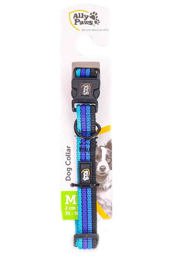 Ally Paws Dog Collar Adjustable Nylon Neck Strap Medium 2cm x 35-50cm