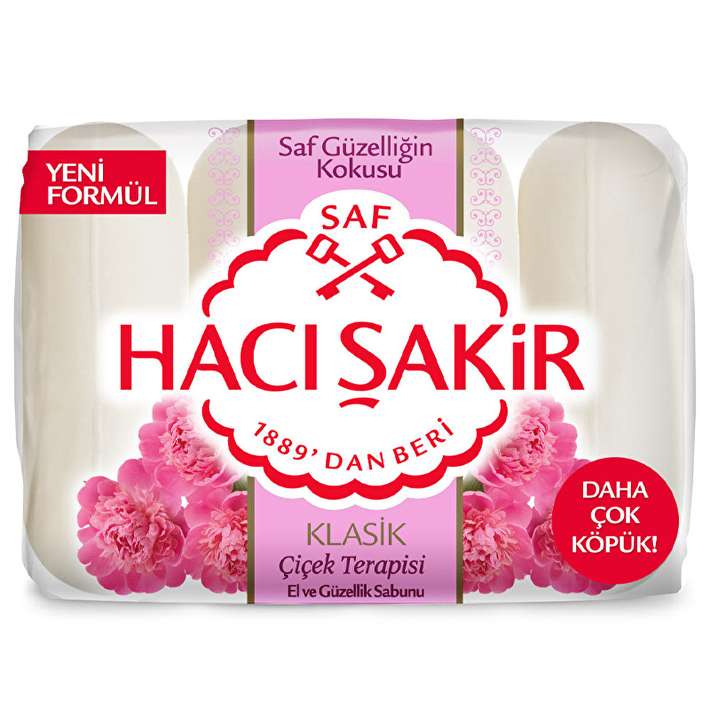 Hacı Şakir Classic Flower Therapy Soap 4 x 2.47oz - Traditional Turkish Soap - Image #1