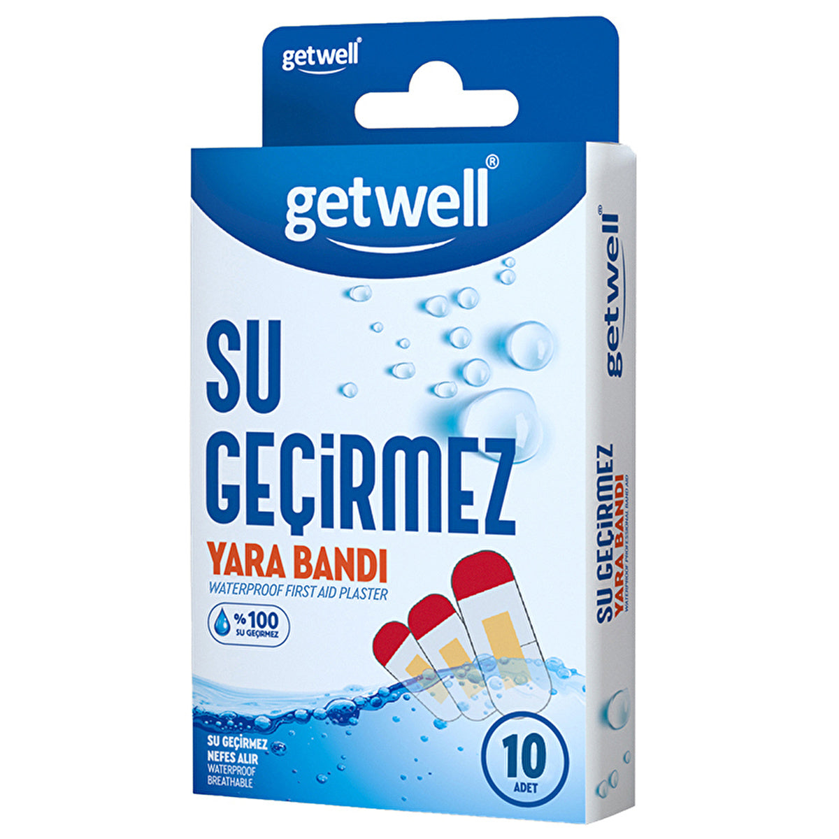 Getwell Waterproof Band-Aid - 10 Count | First Aid Supplies