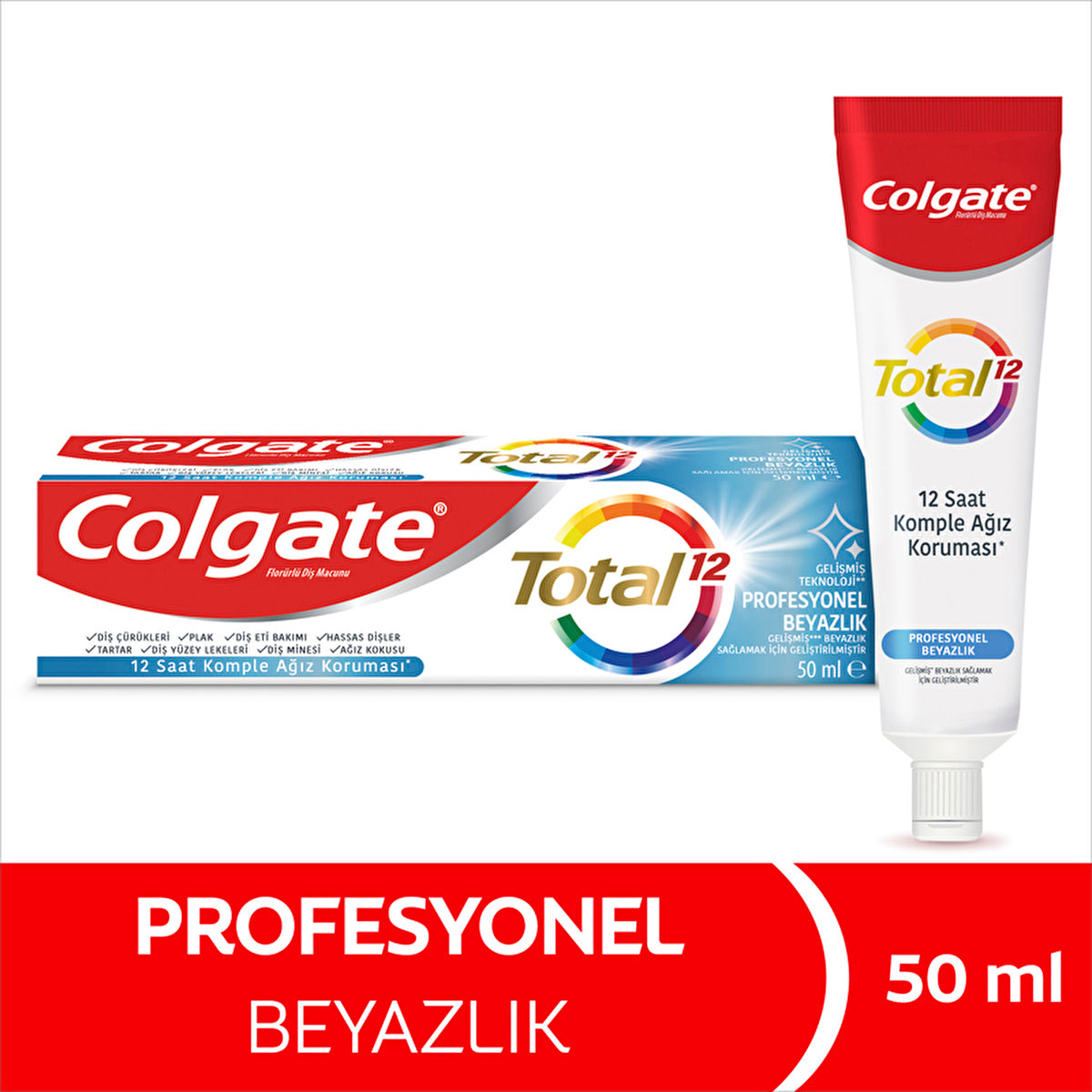 Colgate Total Professional Whitening Toothpaste 50ml - Advanced Formula - Image 