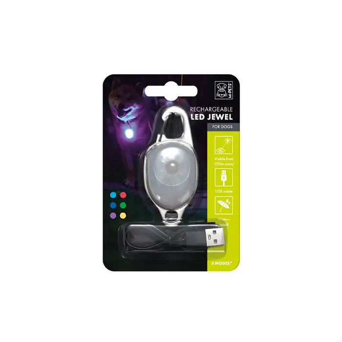 M-Pets LED Jewel Safety Light for Pets White 1 Count
