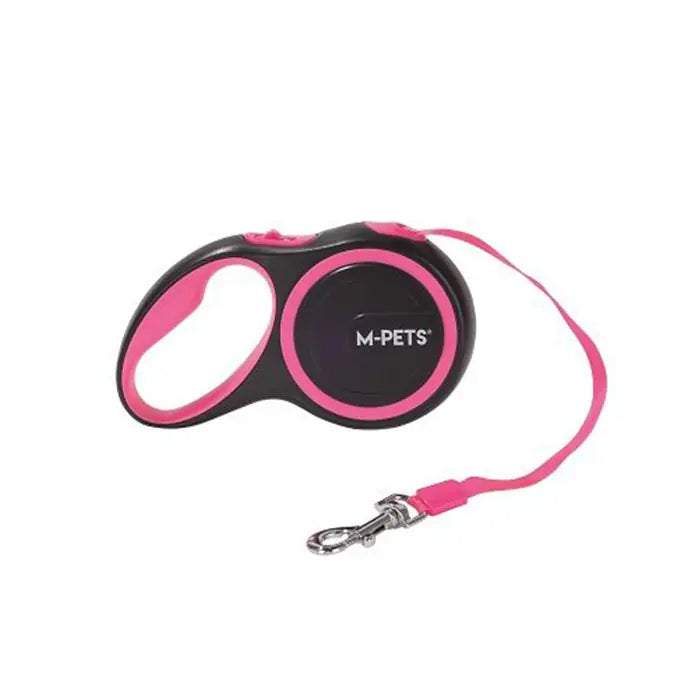 M-Pets Liberty Retractable Tape Dog Leash 5m Pink Medium