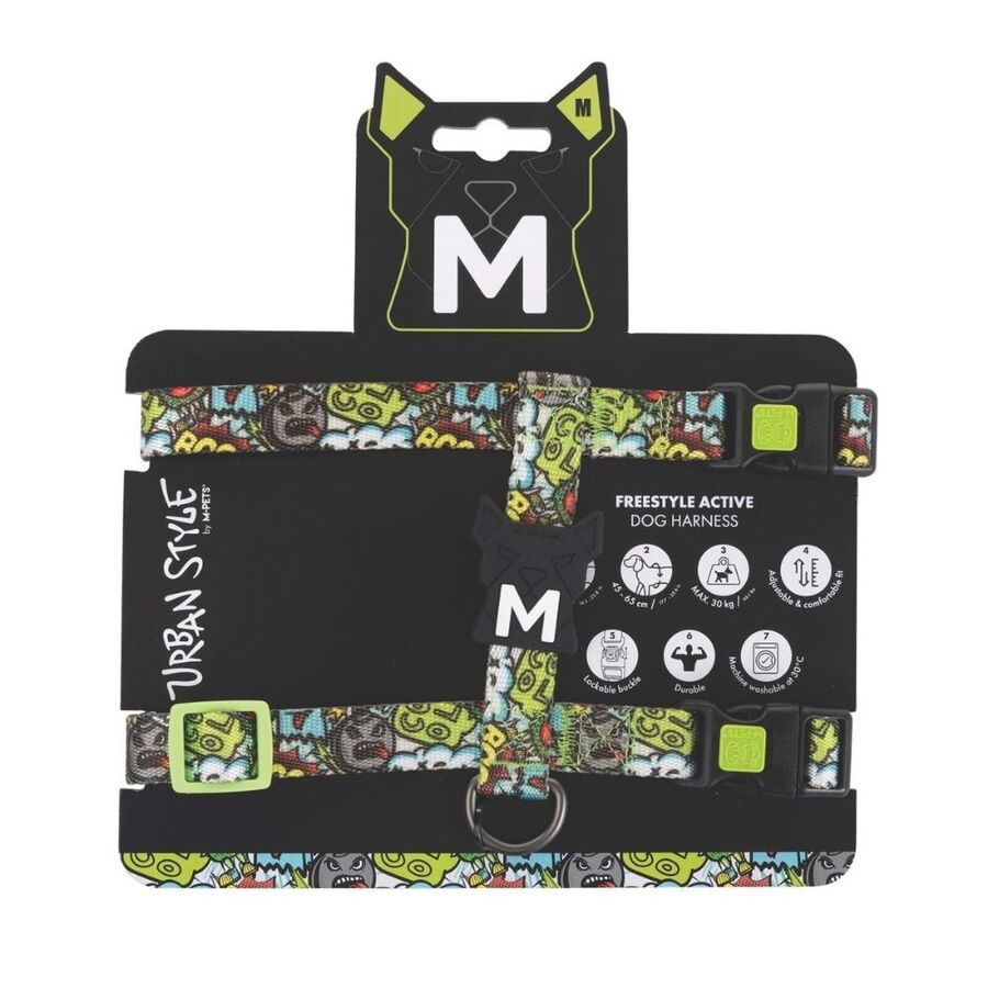 M-Pets Urbanstyle Multicolor Active Dog Harness Size M