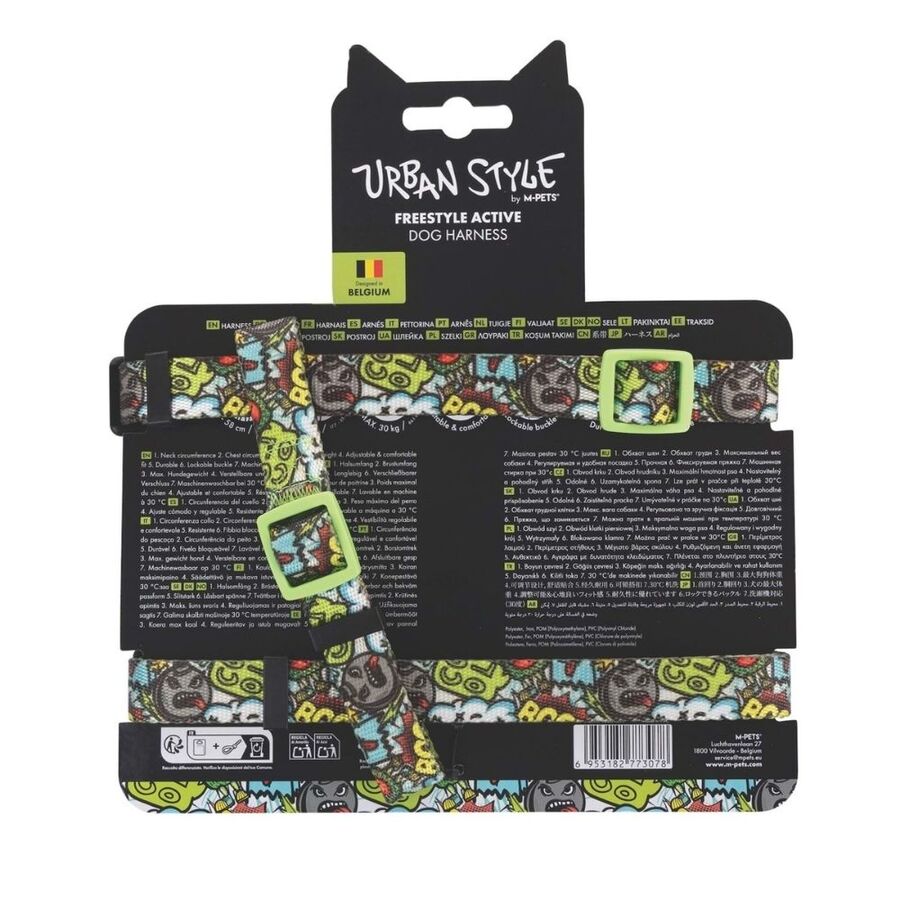 M-Pets Urbanstyle Multicolor Active Dog Harness Size M