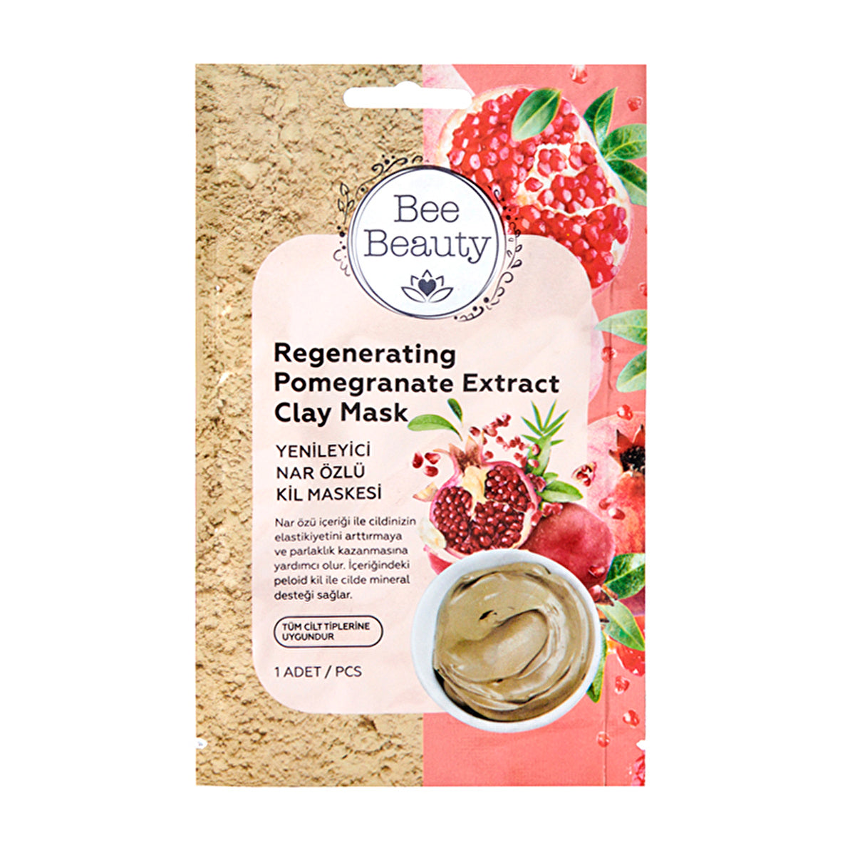 Bee Beauty Rejuvenating Pomegranate Clay Mask - All Skin Types | 3.5 oz