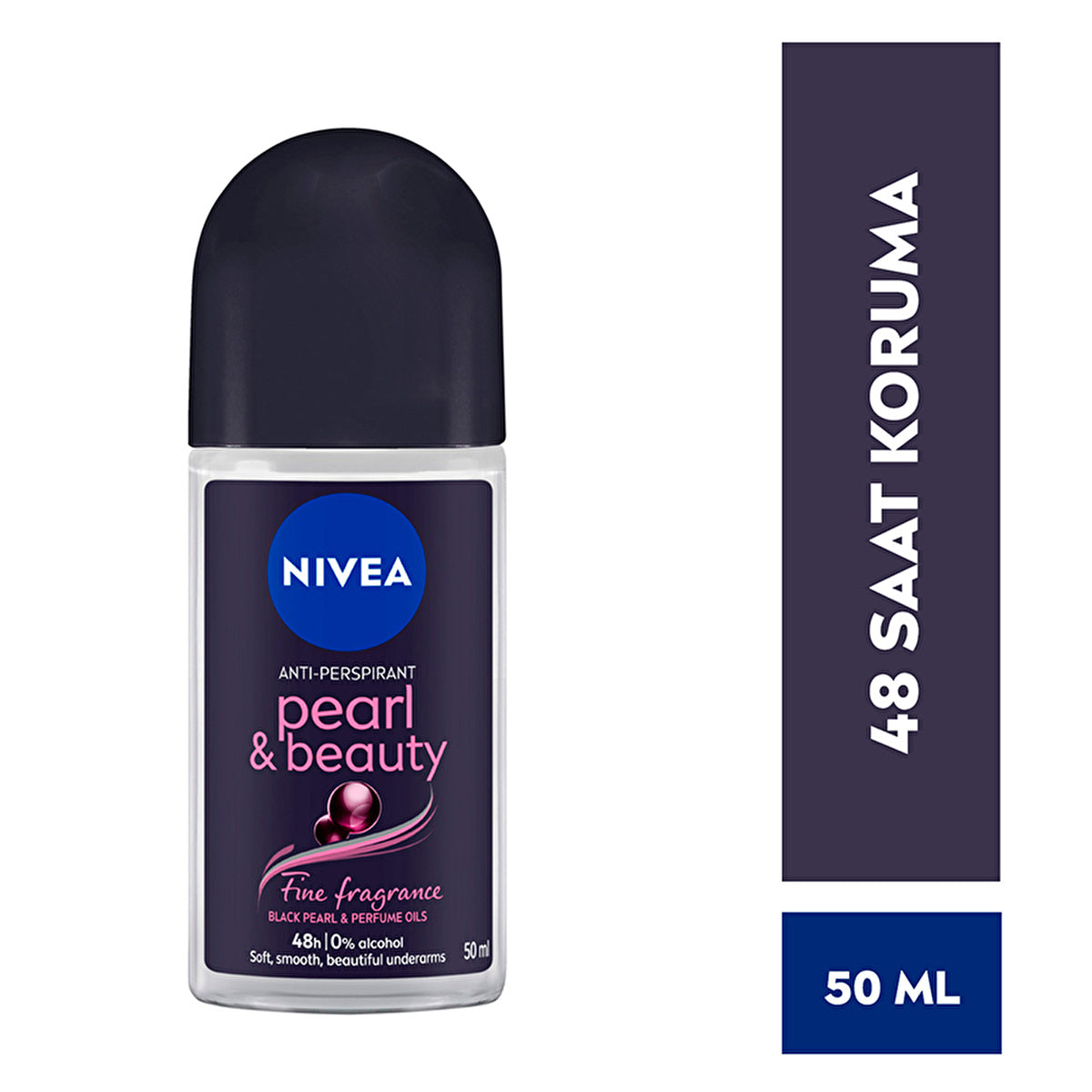 NIVEA Pearl & Beauty Women's Roll-On Deodorant 50ml - Fine Fragrance