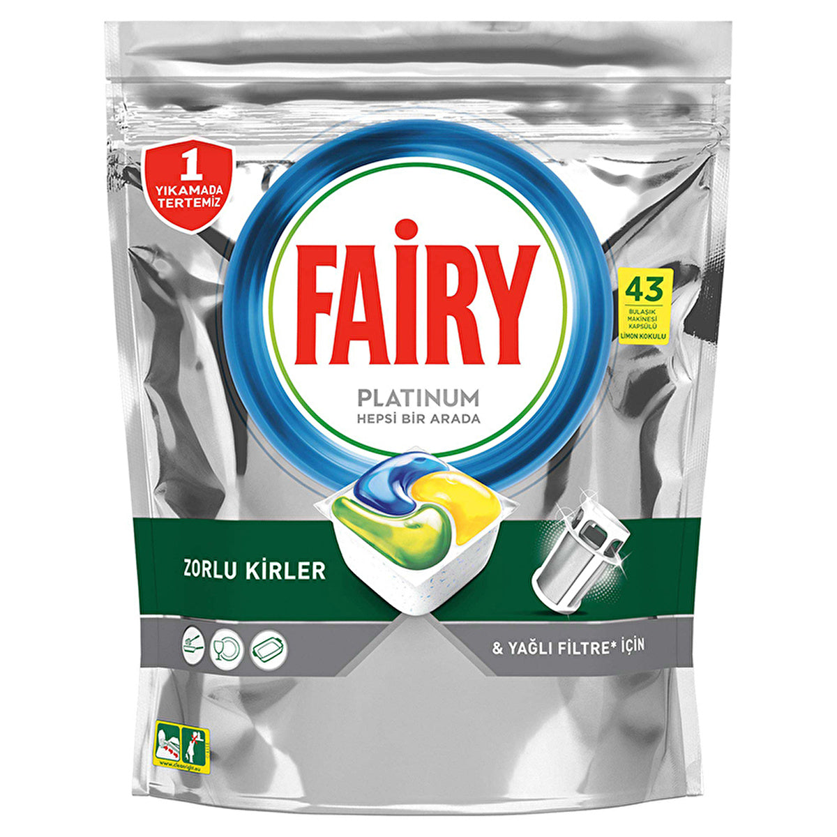 Fairy Platinum Dishwasher Detergent Tablets - Lemon Scent | 43 Washes