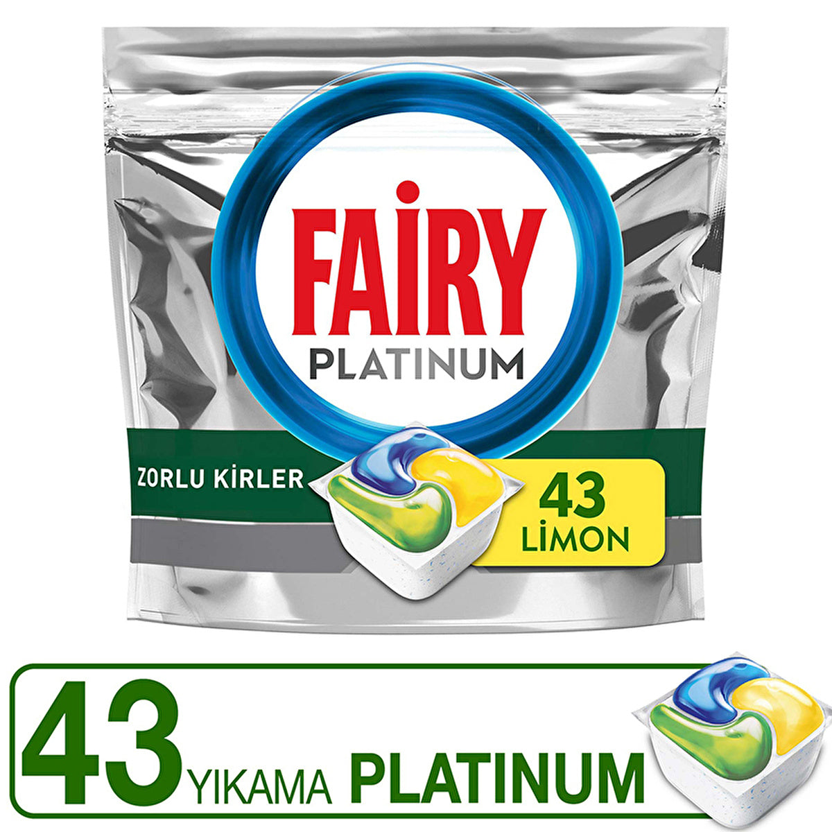 Fairy Platinum Dishwasher Detergent Tablets - Lemon Scent | 43 Washes