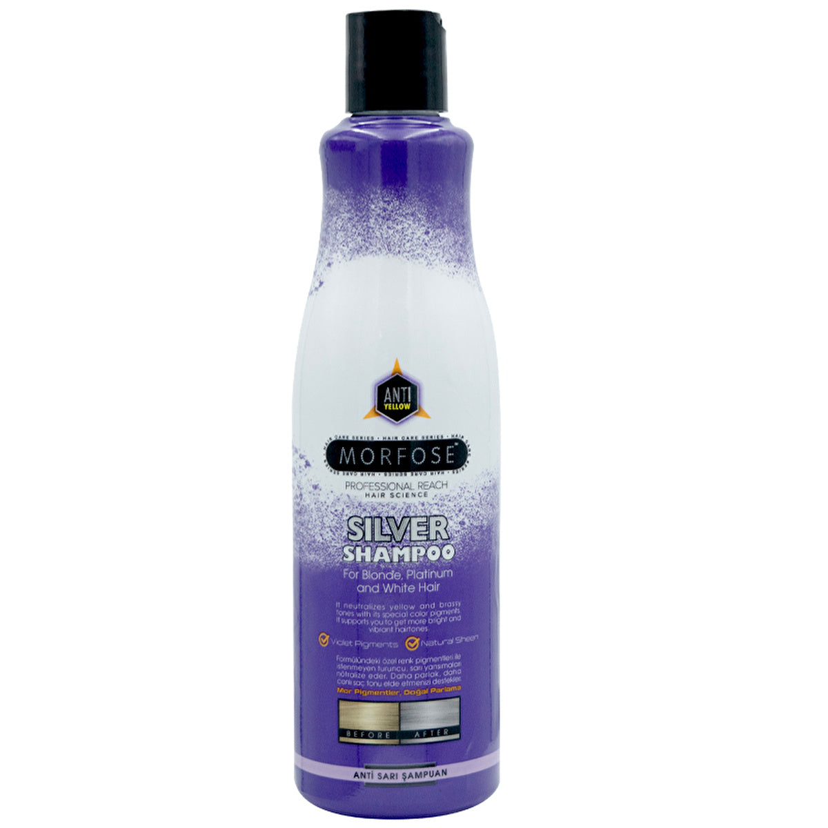 Morfose Silver Shampoo 500ml - Moisturizing & Brightening | Premium Care - Image #1