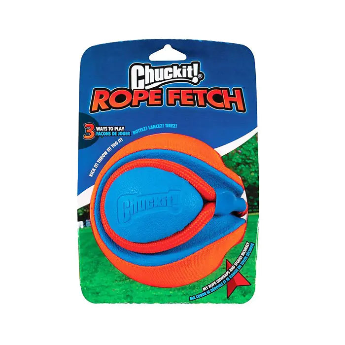 Chuckit Rope Fetch 3-in-1 Multi-Mode Dog Toy Ball