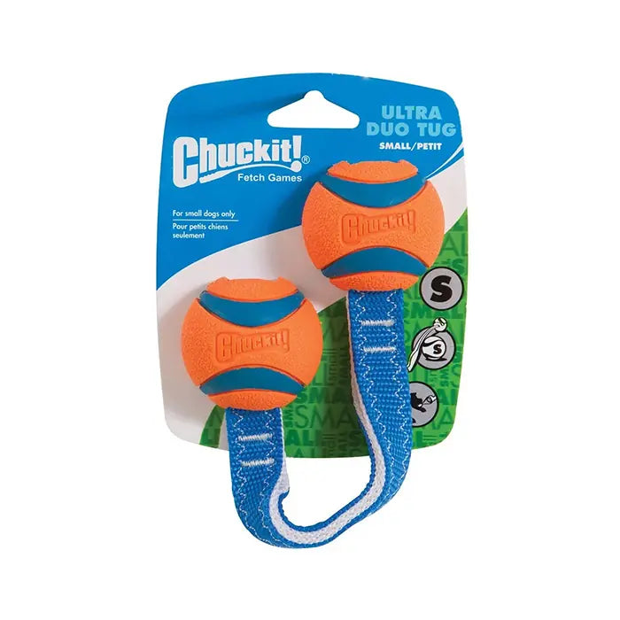 Chuckit Ultra Duo Tug Durable Small Dog Toy Balls 2-Pack