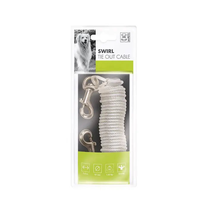 M-Pets Swirl Garden Tie-Out Cable for Dogs 3.6 Meters