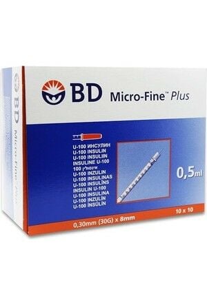 BD Micro-Fine Plus 0.5 ml Insulin Syringe 30G x 8mm 10 Count