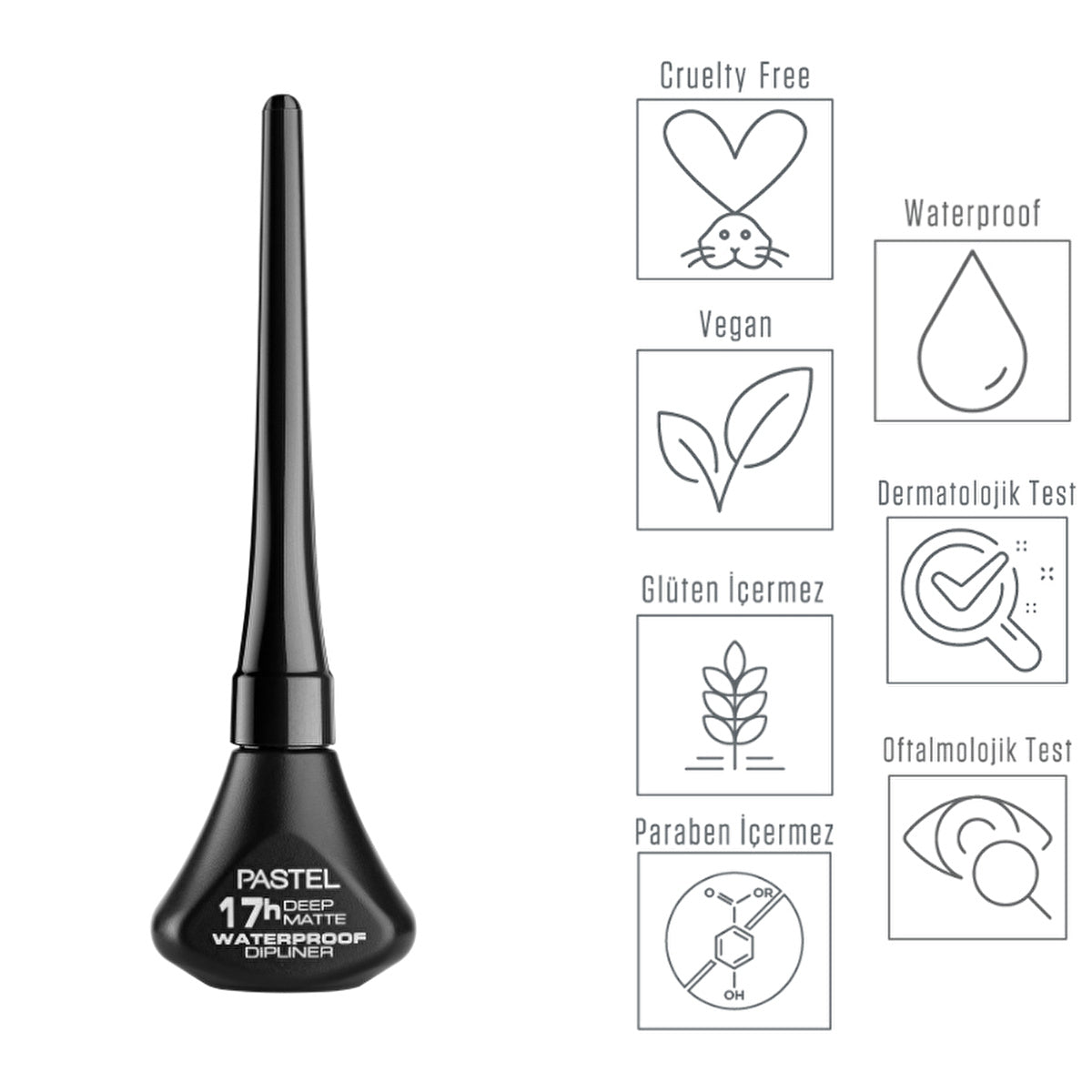 Pastel Waterproof Dipliner Black 01 - Easy Application & Long-Lasting | Vegan & Cruelty-Free