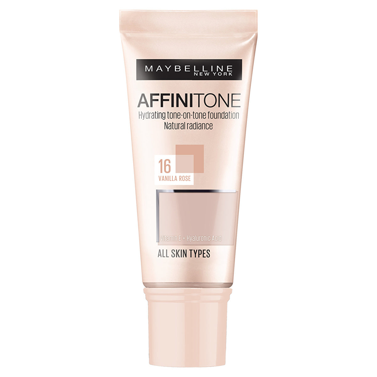 Maybelline Affinitone Foundation 16 Vanilla Rose - Flawless Finish | Liquid Formula