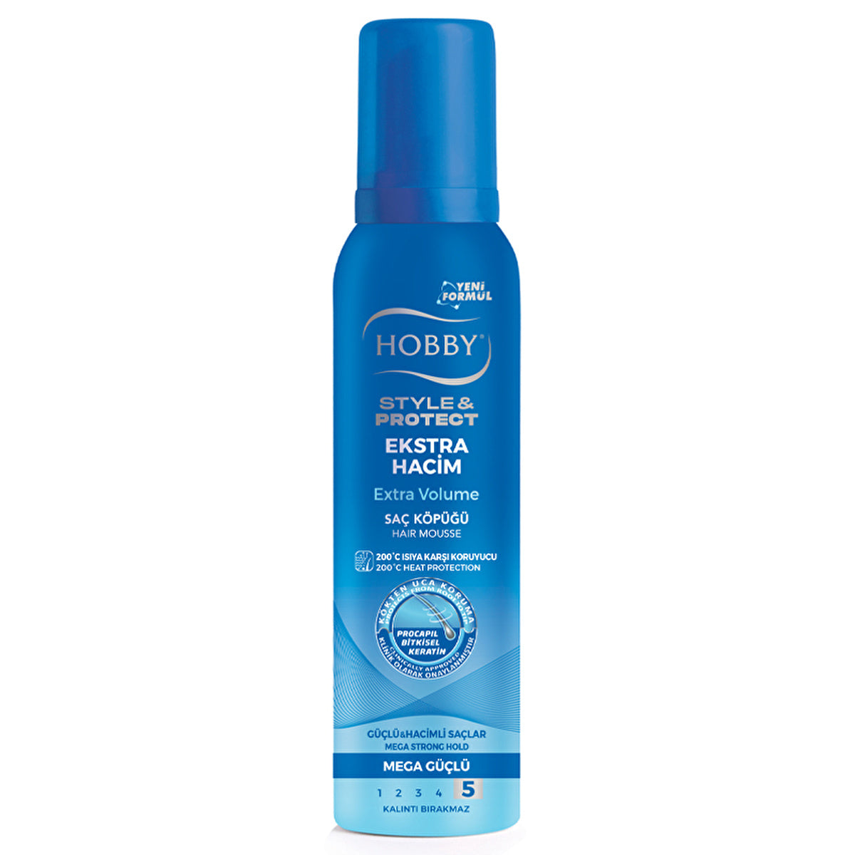 Hobby Extra Volume Hair Mousse 150ml - Natural Hold | Protect & Style - Image #1