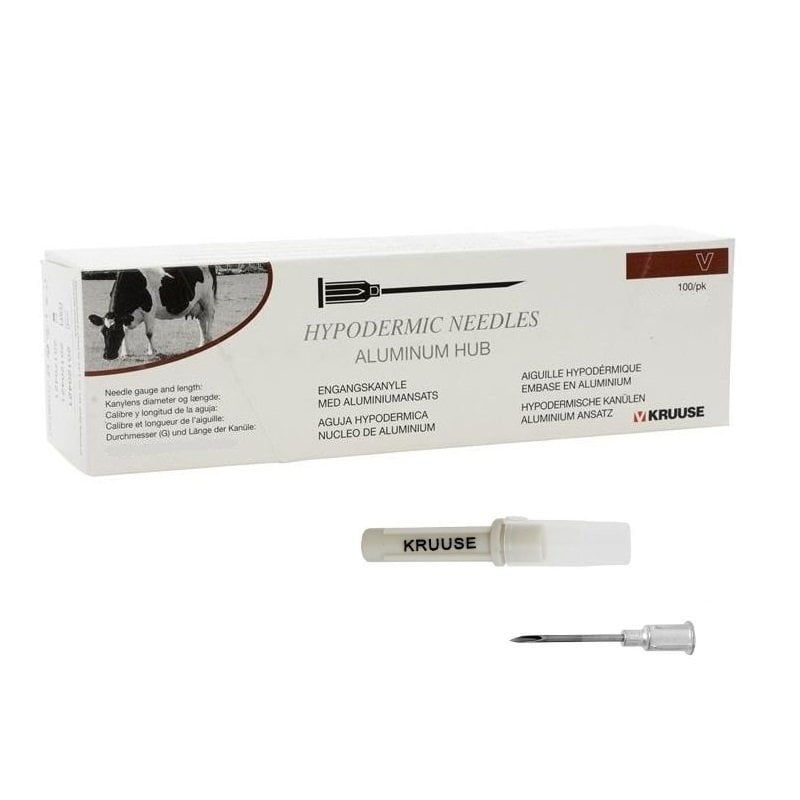 Kruuse Disposable Needles with Aluminum Hub 1.6x25mm 100 Count