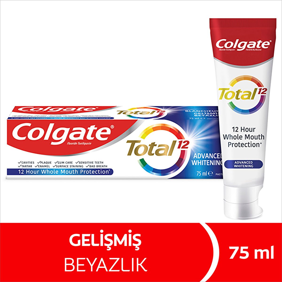 Colgate Total Advanced Whitening Toothpaste 75ml - Fresher Smile - Image 