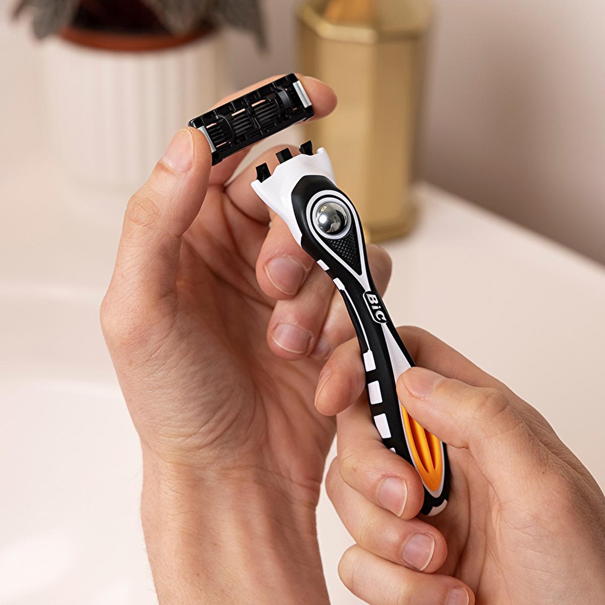 BIC Men's Razors - BIC Flex5 Hybrid 5-Blade Razor with Nano-Technological Blades for Ultra Close Shave BIC Flex5 Hybrid Razor for Men - Ultra Close Shave Men's Razors, Shaving Blades, BIC Flex5 Hybrid, Ultra Close Shave, Nano Technological Blades, Wet Shaving, Sensitive Skin, Shaving Essentials, Grooming Tools, Personal Care, Men's Grooming