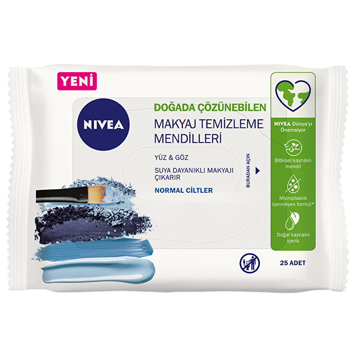 Nivea Makeup Removal Wipes 25 Count - Gentle Cleanser for All Skin Types | Hypoallergenic