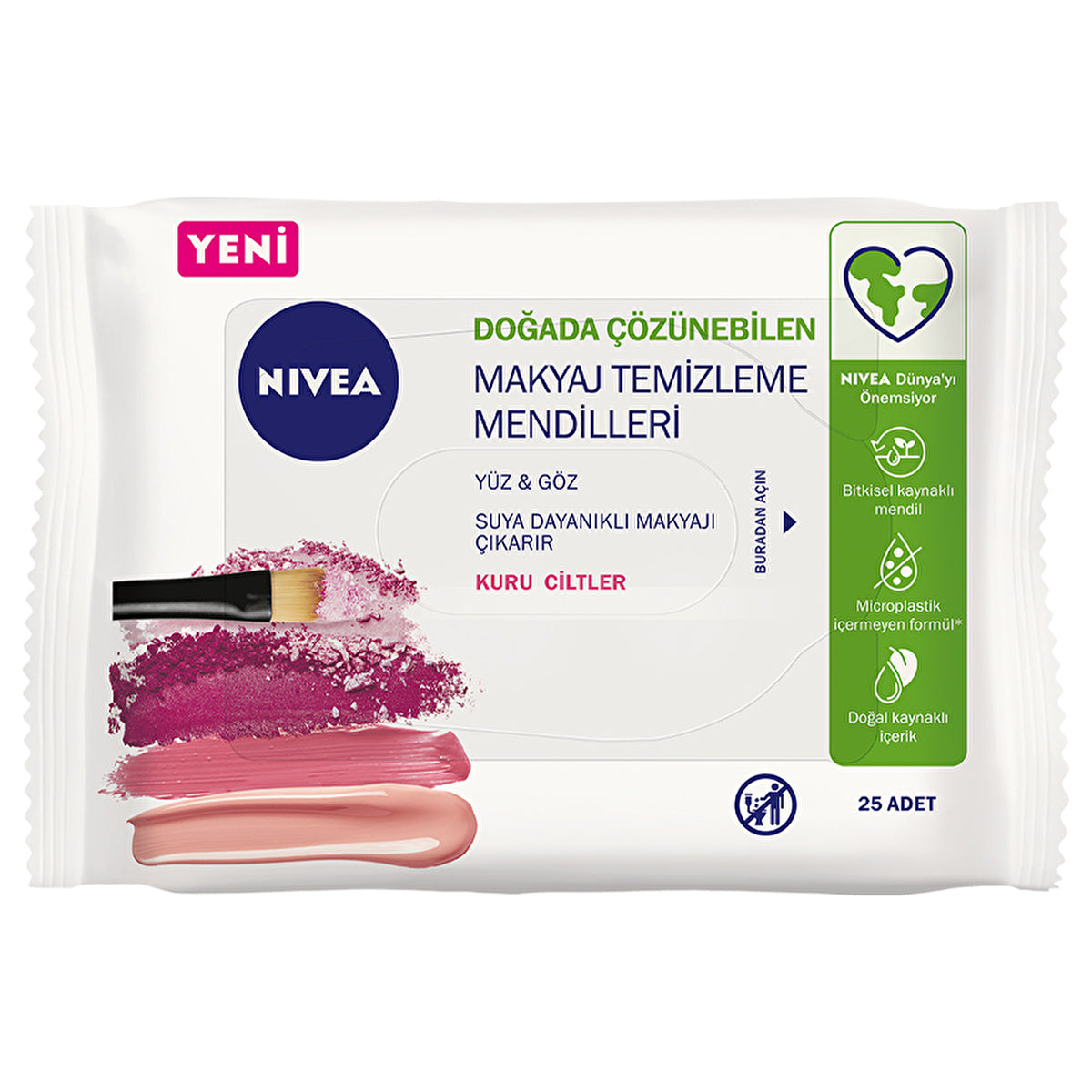 NIVEA Makeup Remover Wipes for Sensitive Skin - 25 Count | Cleansing