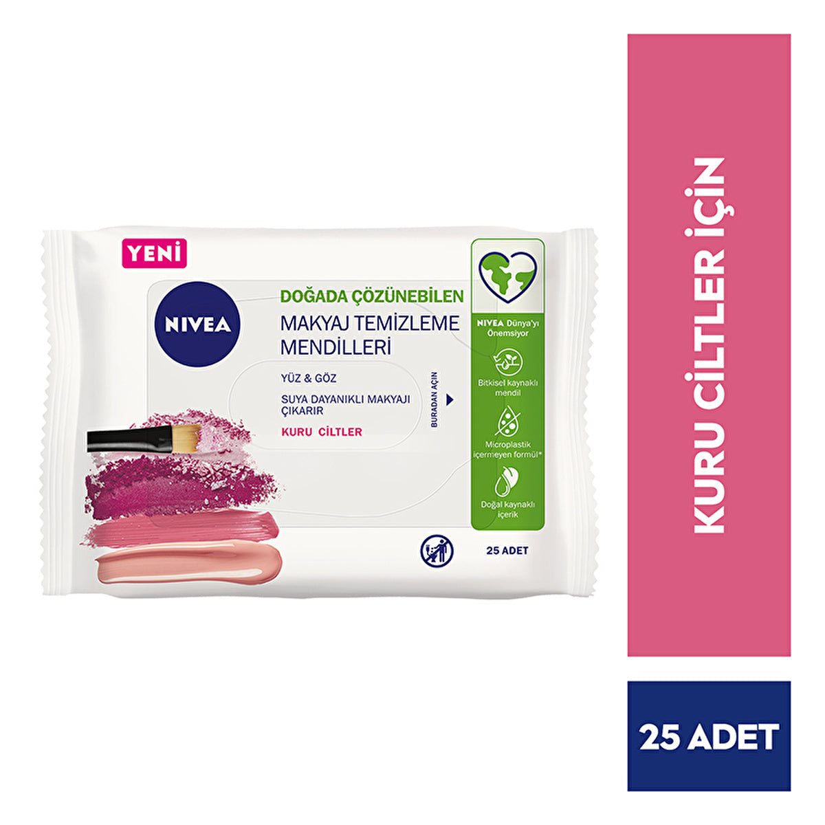 NIVEA Makeup Remover Wipes for Sensitive Skin - 25 Count | Cleansing