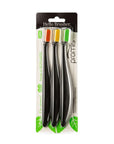 Promis Black Toothbrush Set with Soft Bristles 3-Pack