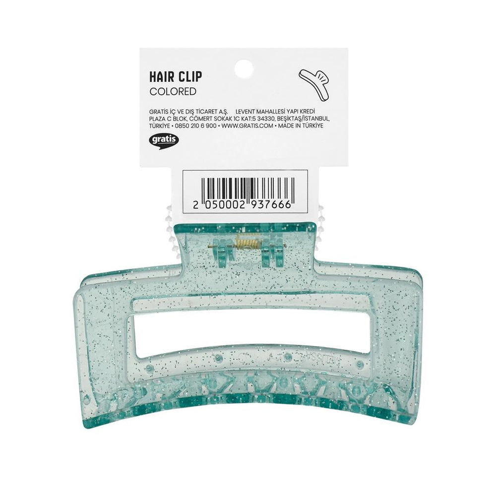 Eklips Rectangular Claw Clip Glittery Green Hair Accessory