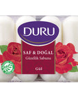 Duru Pure & Natural Rose Beauty Soap 4x2.47oz - Gentle Hydration | 4 Bars - Image 