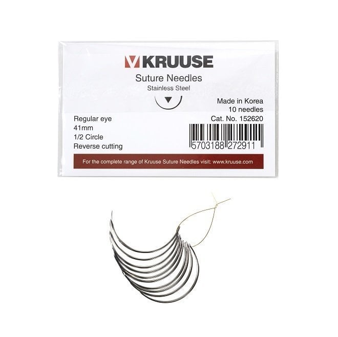 Kruuse Regular 1/2 Reverse Cutting Suture Needles 41mm 10 Count