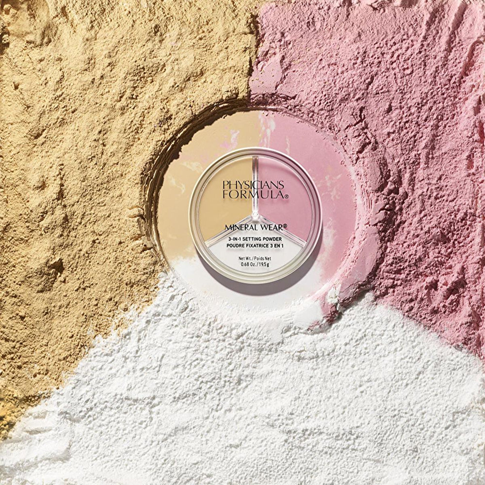 Physicians Formula Mineral Wear 3-in-1 Mineral Setting Powder for Long-lasting Makeup - Natural Finish, Skin - Face Powder