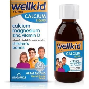 Vitabiotics Wellkid Calcium Liquid Şurup 150 ml - Calcium Supplement for Children with Vitamin D3 - Vitamin & Supplement
