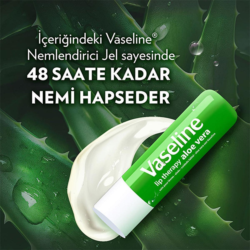 Vaseline Aloe Vera Lip Care Balm - 48 Hour Moisturization for Dry, Chapped Lips - view 3