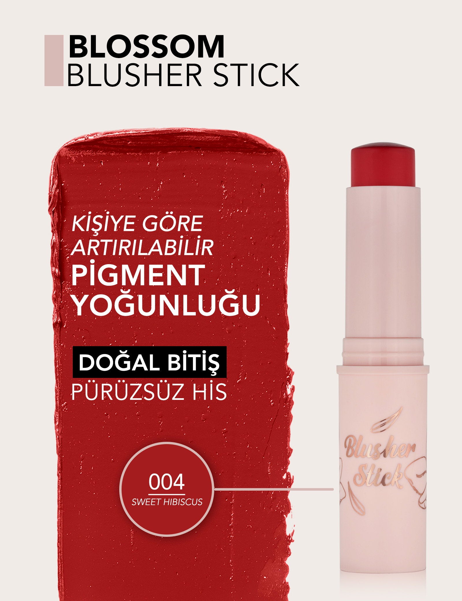 Flormar Blossom Buildable Natural Finish Stick Blush