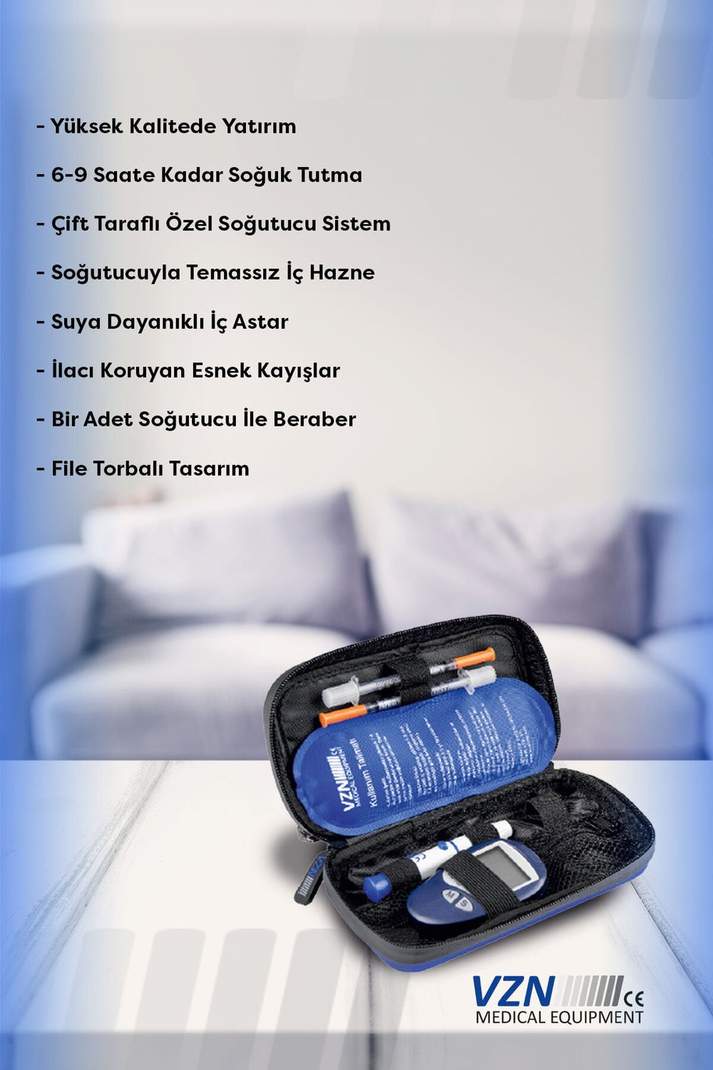 Vzn Insulin Travel Case YB-2115 Heat Insulated Bag 1 Count