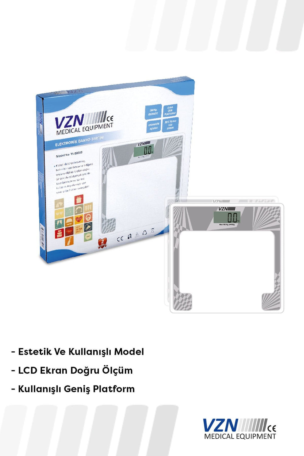 Vzn TS-B8039 Electronic Bathroom Scale for Precise Weight Tracking
