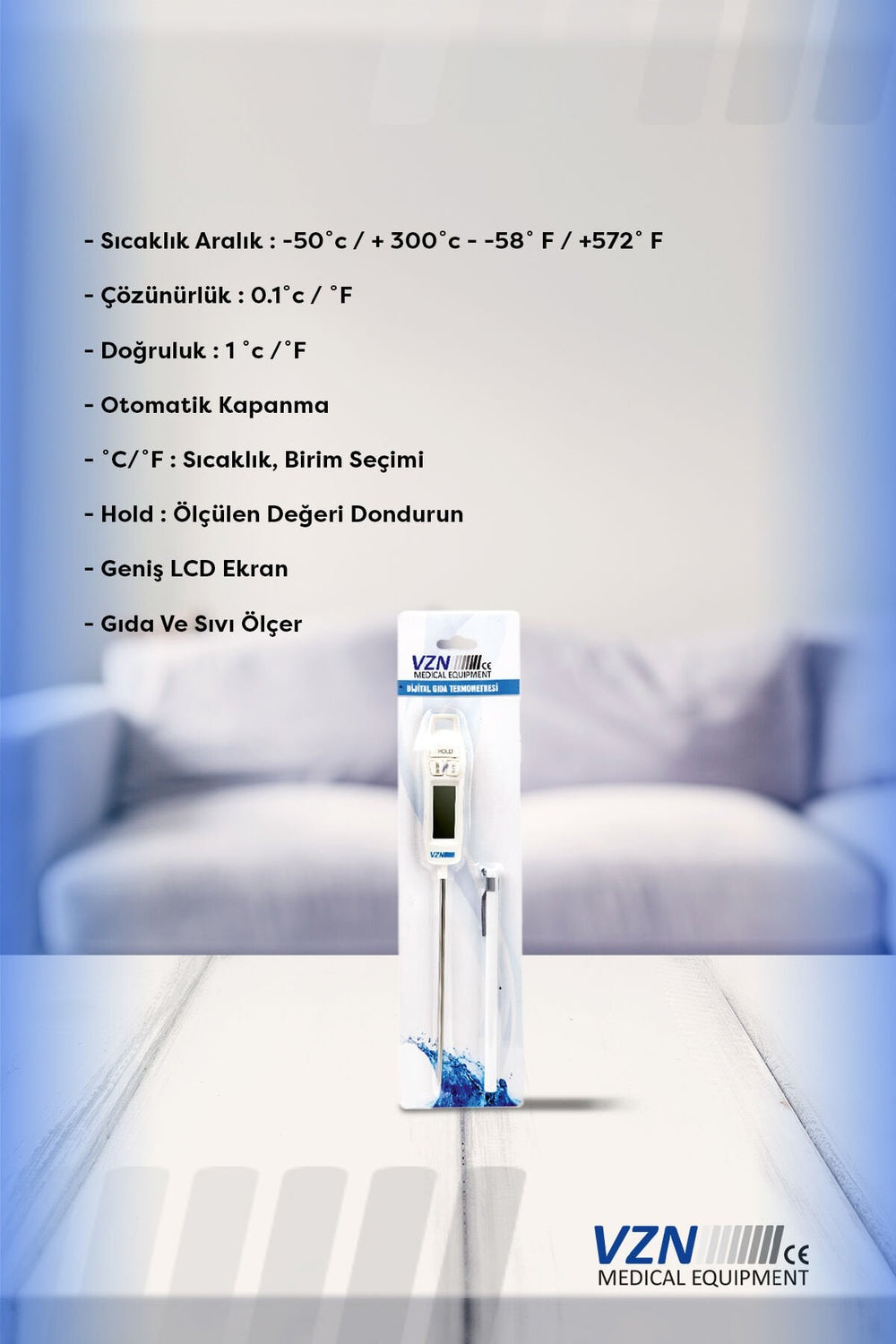 Vzn TP-400 Digital Food and Liquid Thermometer