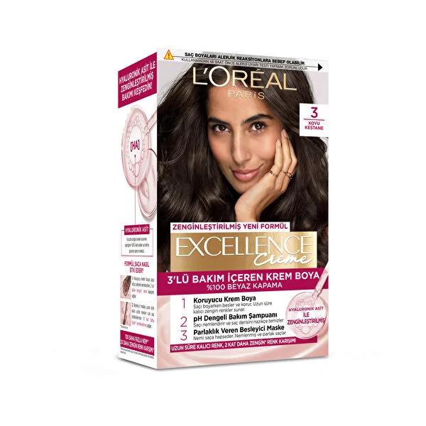 L'Oréal Paris Excellence Creme Hair Dye - 100% Grey Coverage, Long-Lasting Color, Moisturizing Hyaluronic Acid Formula L'Oréal Paris Excellence Creme Hair Dye - 100% Grey Coverage hair dye, permanent hair color, hyaluronic acid hair dye, grey hair coverage, long-lasting hair color, moisturizing hair dye, L'Oréal Paris, Excellence Creme, hair care, beauty products, cosmetic