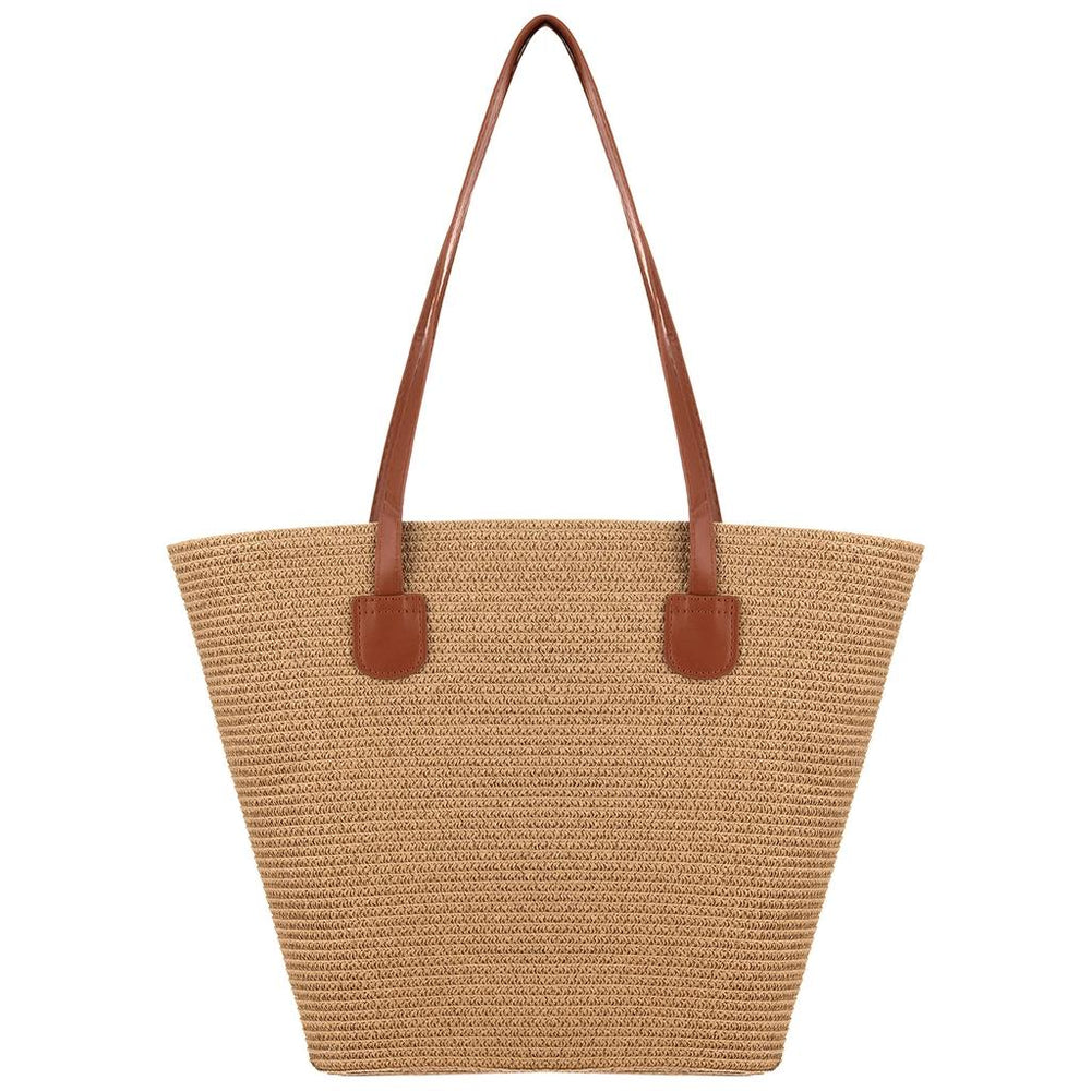 Eklips Beige Straw Beach Bag for Summer Travel