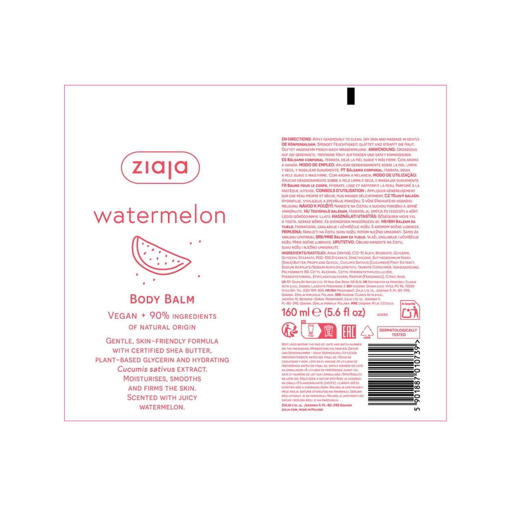 Ziaja Watermelon Body Cream Hydrating Lotion 160 ml
