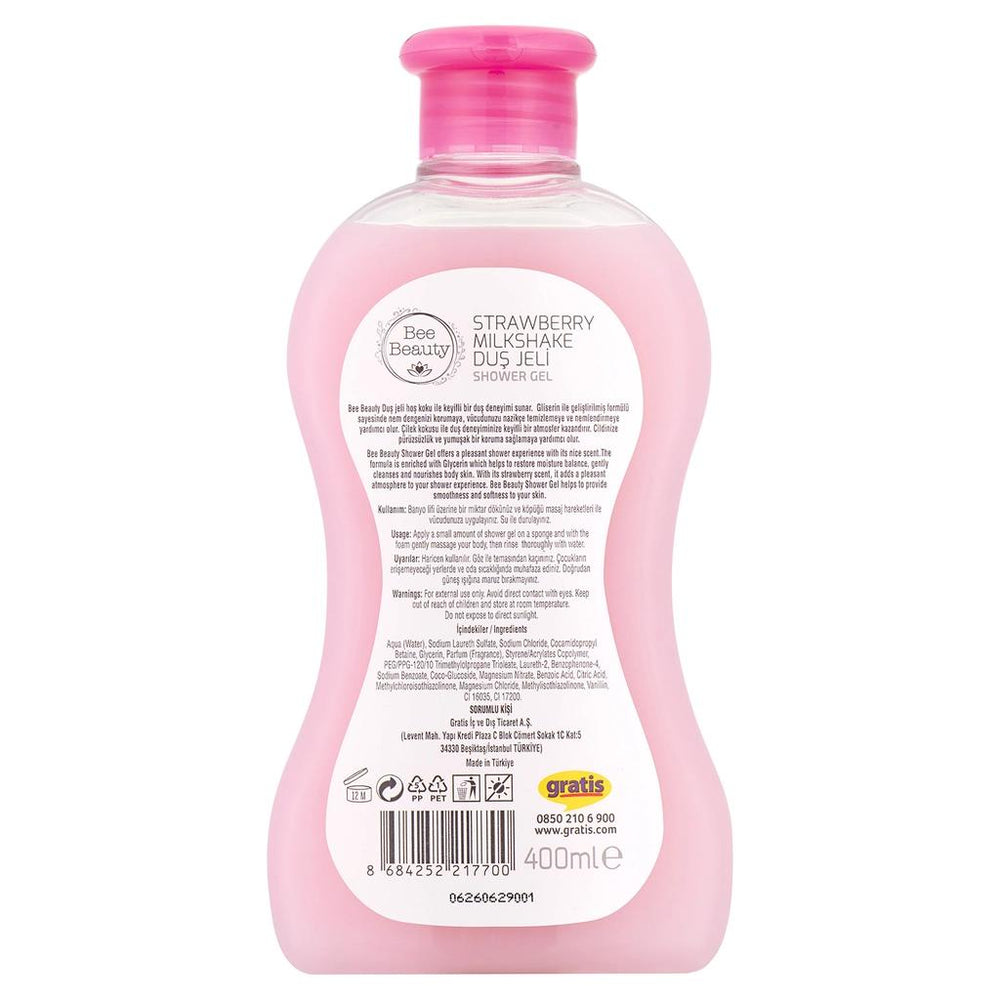 Bee Beauty Strawberry Milkshake Shower Gel for Soft Skin 400 ml