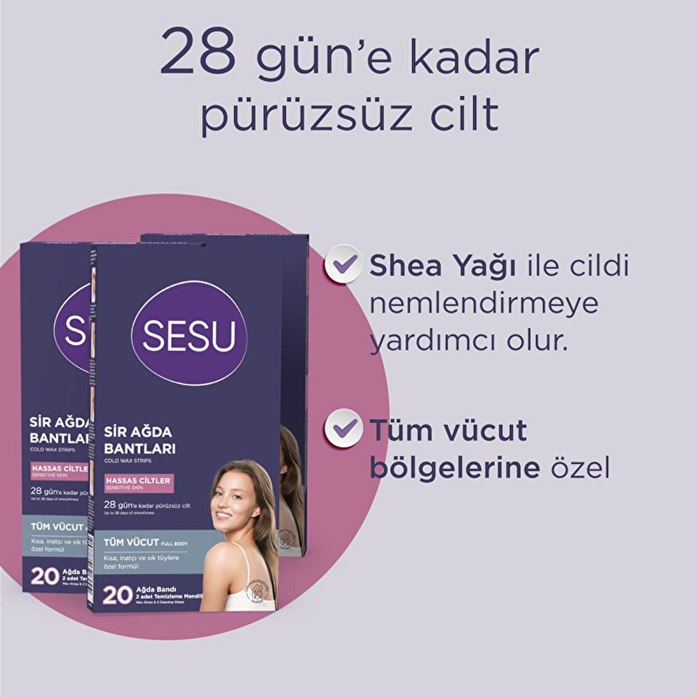 Sesu Sensitive Skin Wax Strips - Easy Hair Removal for Short Hair, Sugar-Free Formula - view 4