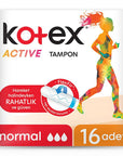 Kotex Active Normal Tampons for Reliable Protection 16 Count